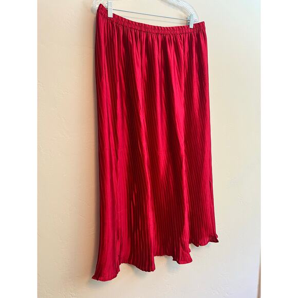 Flint & Moss Pleated Slip Maxi Skirt Size: XL Gorgeous Rose Pink Color - Picture 4 of 5